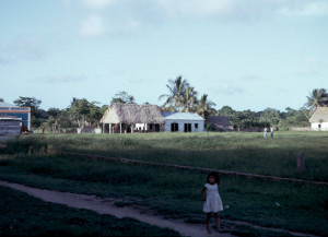 Plaza with agente municipal's office, 1968; view to NE